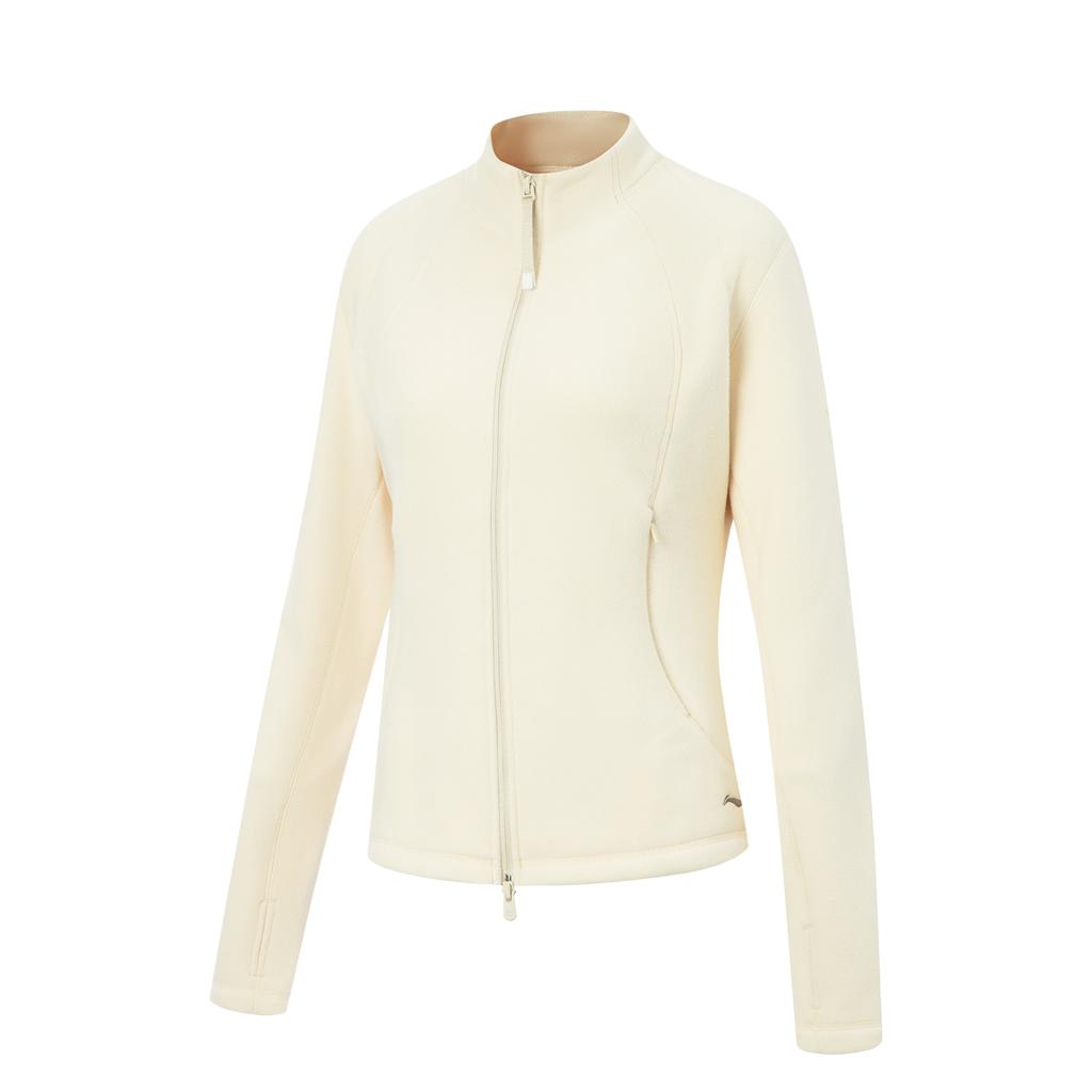 Li Ning Fitness Series Slim Fit Stand Collar Logo Embroidered Comfortable Versatile Jacket Women jackets AWDVC36-2