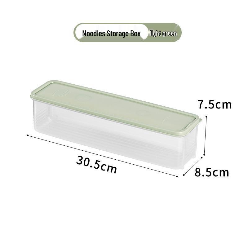 

Rectangular Hanging Noodle Storage Box with Lid - Food-Grade Sealed Container for Fresh-keeping Pasta or Cereal in Fridge. 30.5*8.5*7.5 cm