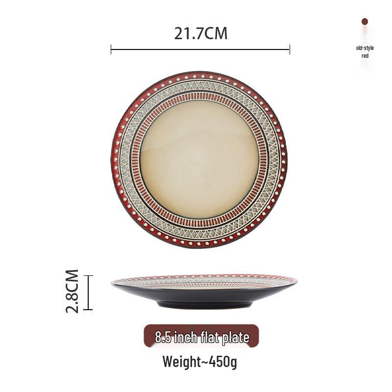 European Retro Embossed Ceramic Dinnerware