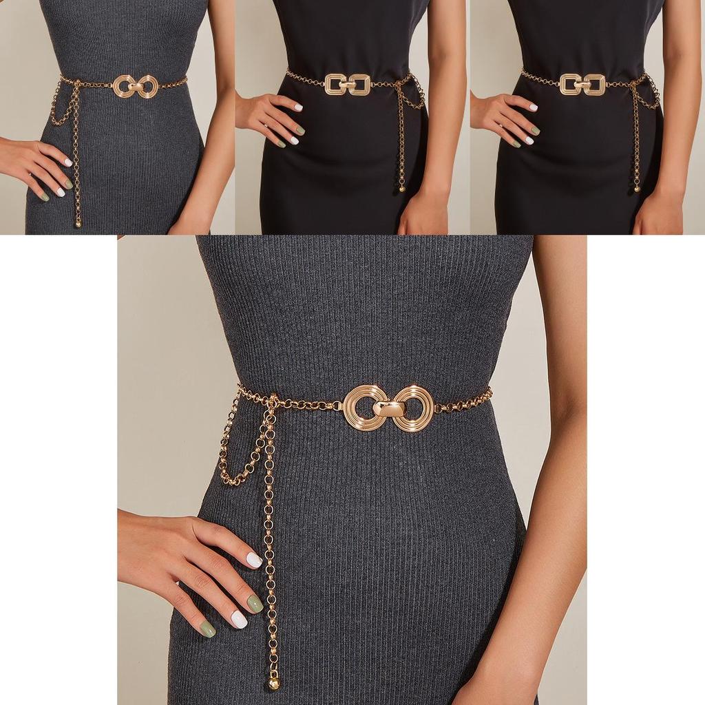 Goldene Metallketten-Taillendekoration für Kleider und Sommer-Modeaccessoires