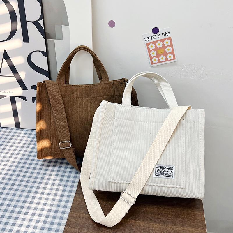 2024 Corduroy Small Square Korean Trendy Handbag Crossbody Shoulder Bag for Women