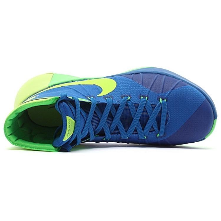 Nike Hyperdunk 2015 Cushioning Slip Resistant Cushioning Slip Resistant High Top Basketball Shoes Unisex Blue Green 749562-473