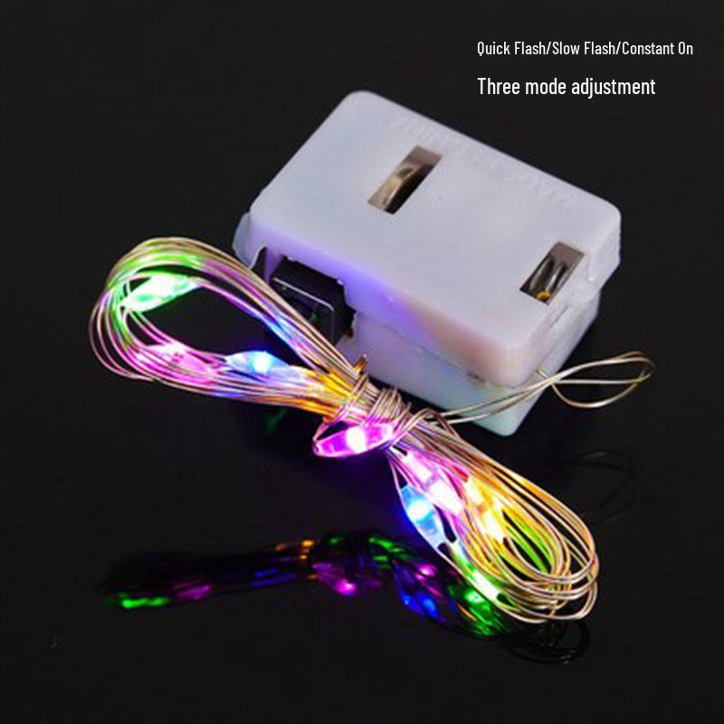 3m Warm White LED Copper Wire Fairy Lights - Battery-Powered Colorful String for Christmas Decoration