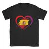 Oversized TShirt Beach I Love Spain Spanish Pride Spanish Flag Heart Cool T Shirts 100 Cotton Tee Shirt for Unisexs Clothing