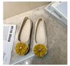 Women's Plus Size Bow Flower Color-block Square-toe Flat Shoes