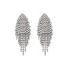 European & American Rhinestone Tassel Drop Earrings: High-End Fashion Diamond Inlaid Jewelry
