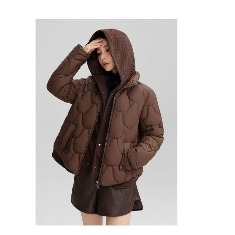 Women S Short Hooded Thick Cotton Padded Coat Loose Fit Winter Ladies Outerwear