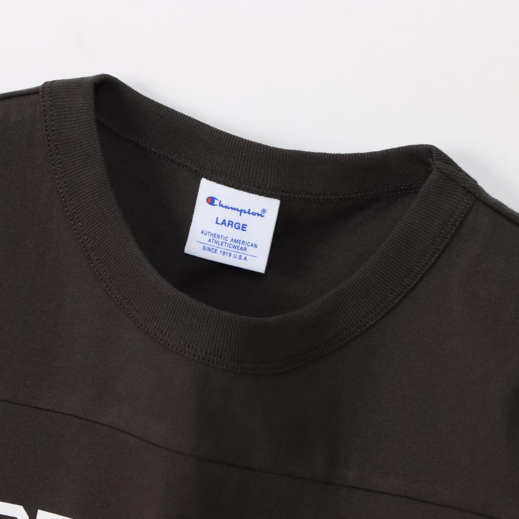 Champion Short Sleeve Football Off USA Heavy Garment Graphic Men's T-Shirt, Black, 100% Cotton, Wash, Print, Basic, C3-B349