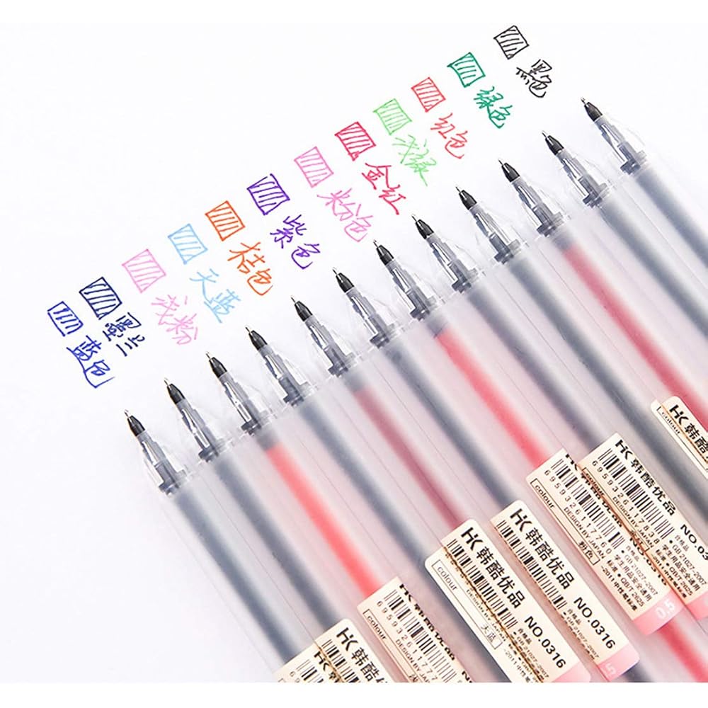 Sencoo Premium Gel Ink Pens 0.5mm Fine Point 12-Pack Office School Supplies