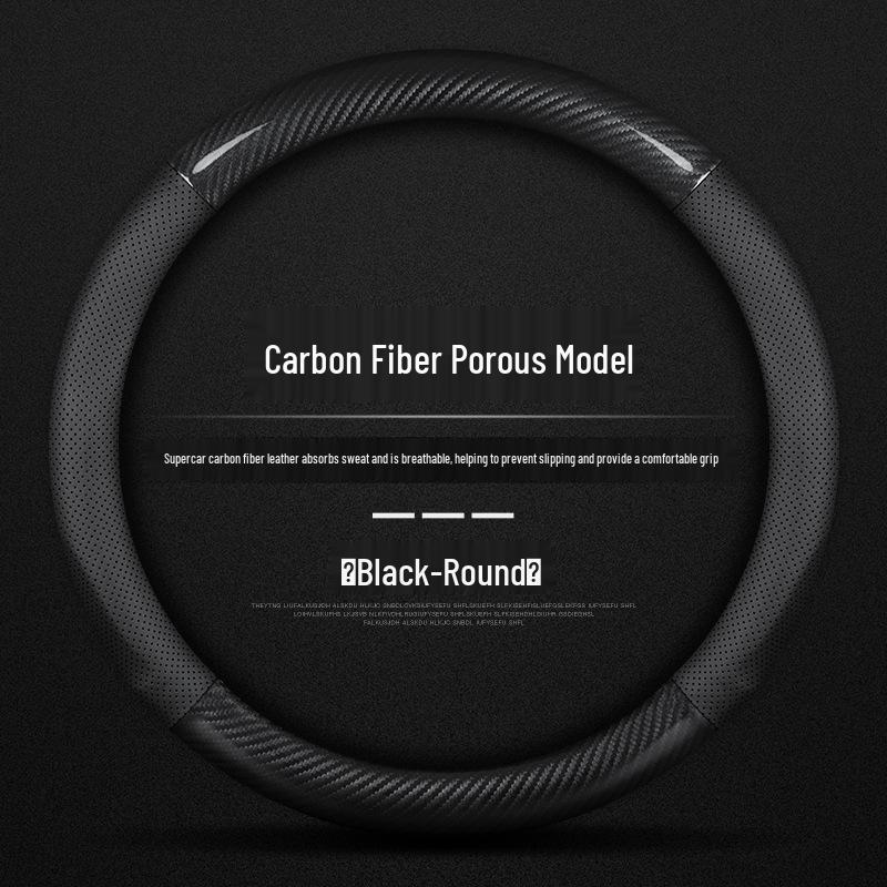 XPeng Steering Wheel Cover for P7, G3, G3i, P5 - Genuine Leather Carbon Fiber, High-Quality.