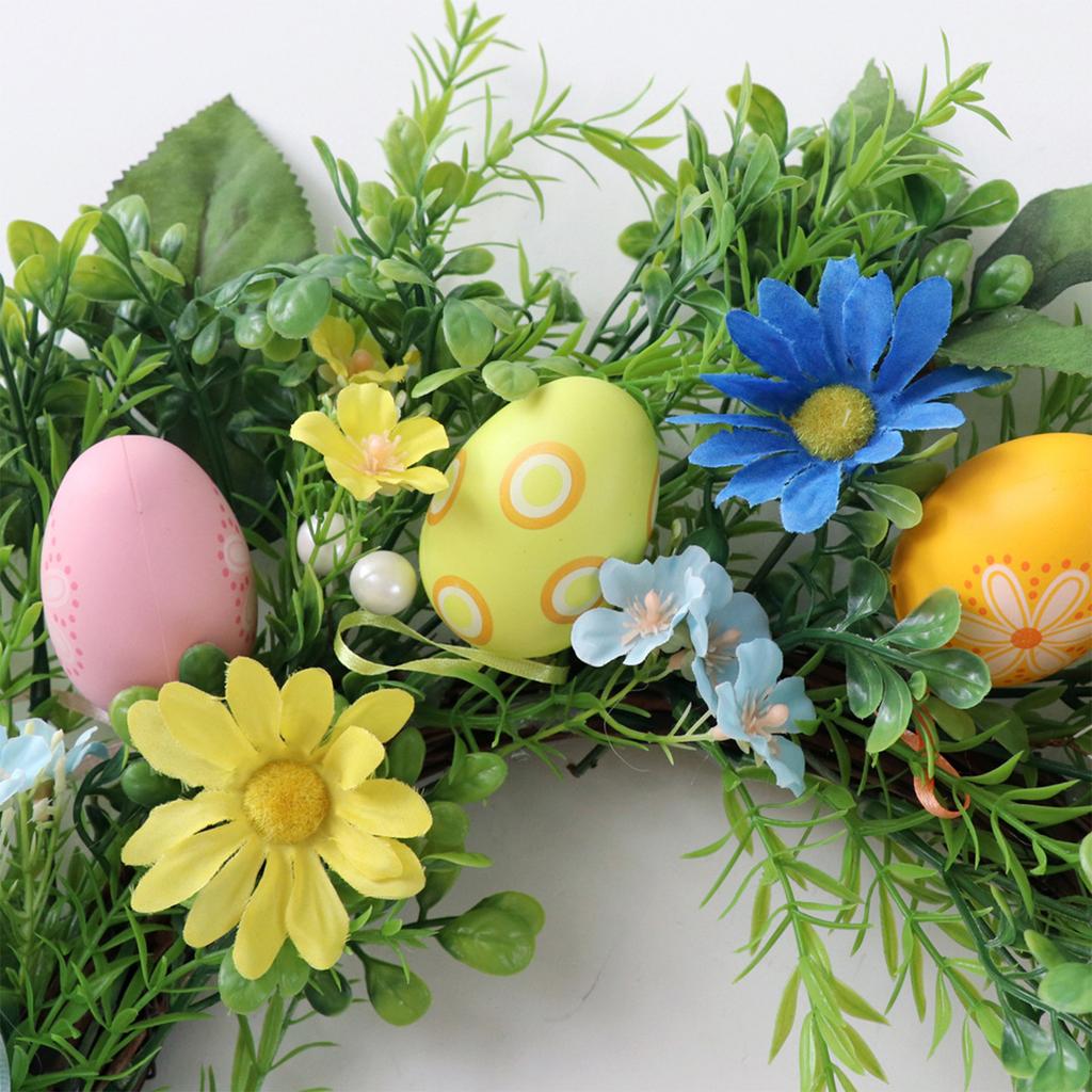 Handmade Easters Flower Wreath Beautiful Festival Easters Eggs Wreath Decoration for Shop Window and Home Door