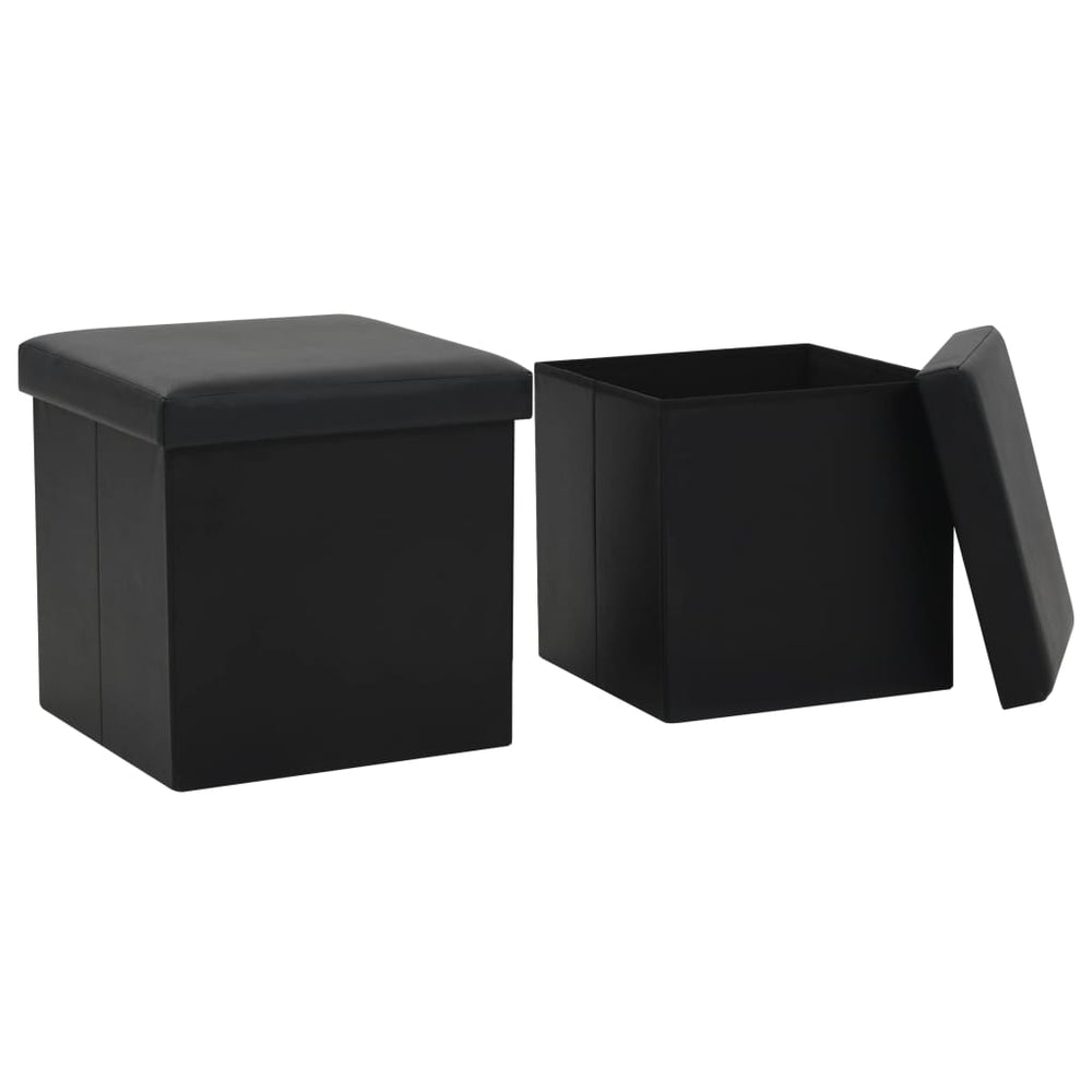 Tabourets de rangement pliables lot de 2  similicuir