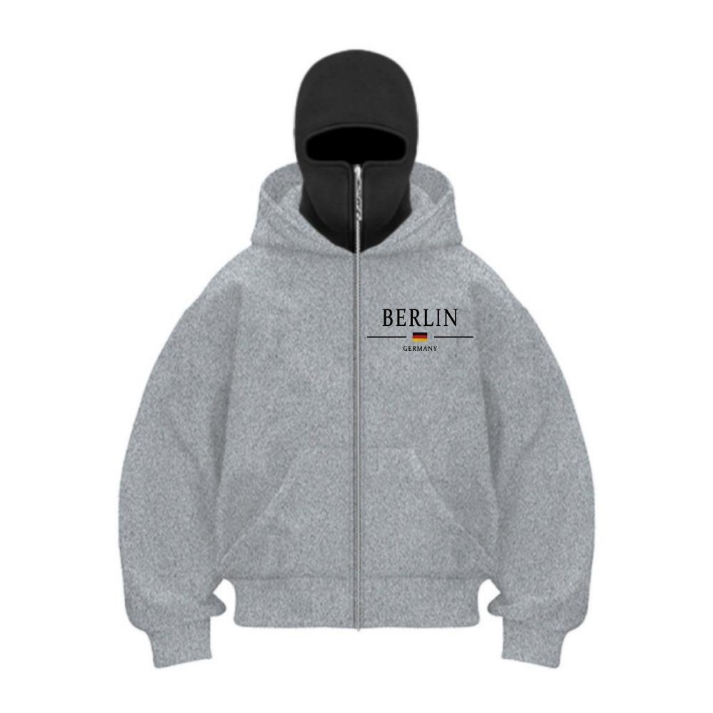 Men's Y2K Gothic Harajuku Autumn and Winter New Product Double Hooded Sports Shirt