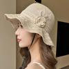 ins sunscreen straw hat women's summer travel shading breathable straw bucket hat outdoor seaside temperament basin hat