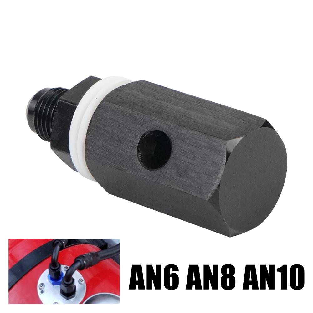 Fuel Cell Vent Roll Over Valve 6AN 8AN 10AN Male Flare Fuel Cell Tank Rollover Vent Valve Hose Fitting Adapter Aluminum Anodized