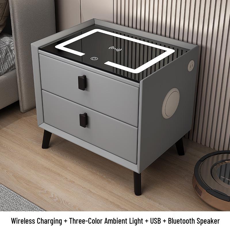 Smart Bedside Table with Storage - Compact Bedroom Cabinet