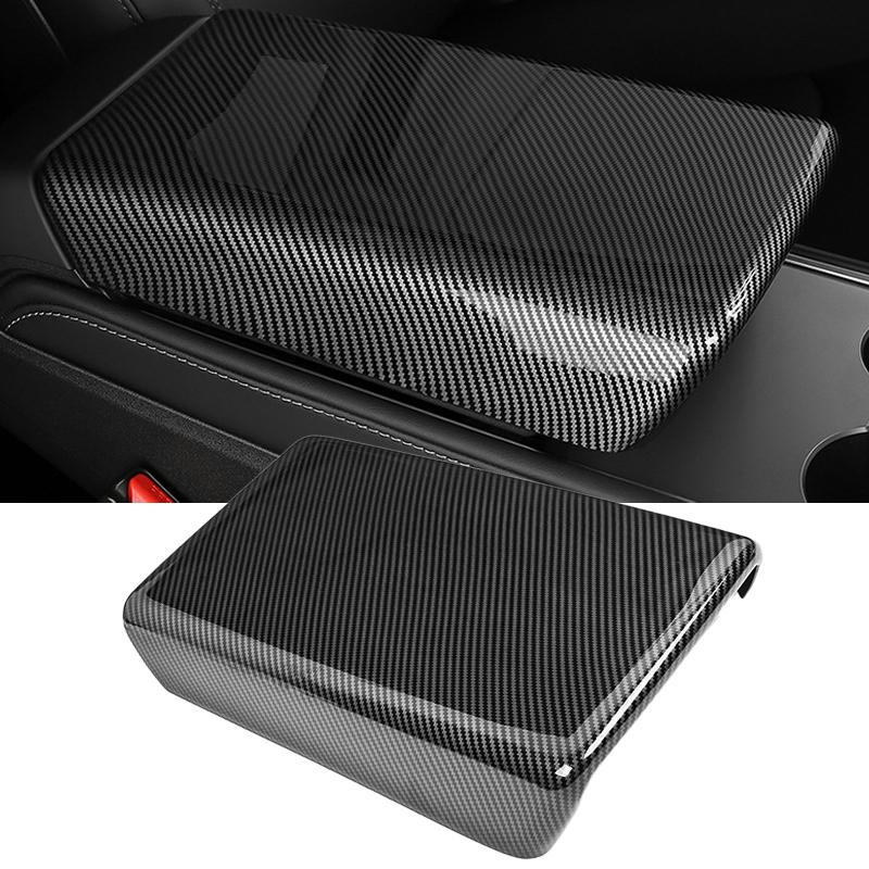 For Tesla Model 3 Model Y 2019 2020 2021 2022 2023 Car Carbon Fiber Style Trim Armrest Protective Cover Armrest