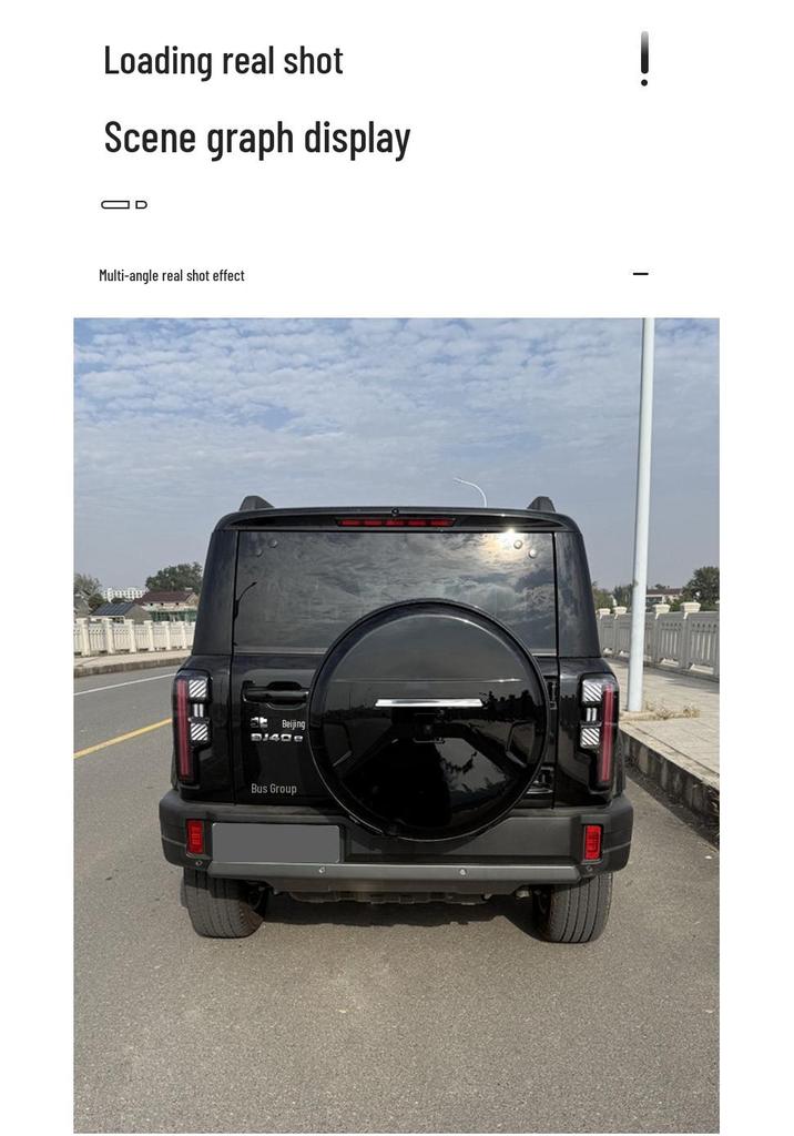 Stainless Steel Rear Spare Tire Cover for Beijing BJ40E (13-26 Models) - Extended Range Version