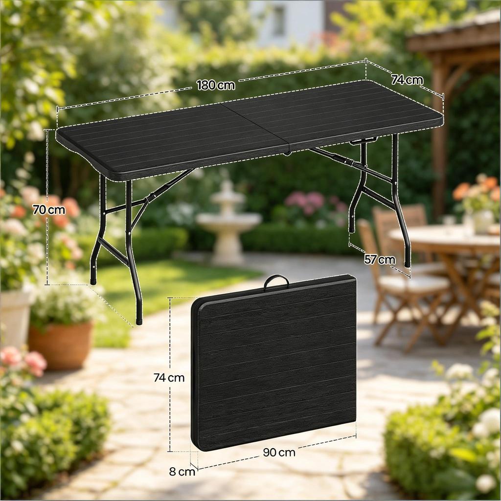 Balcony table with smooth tabletop, buffet table, foldable design dining table