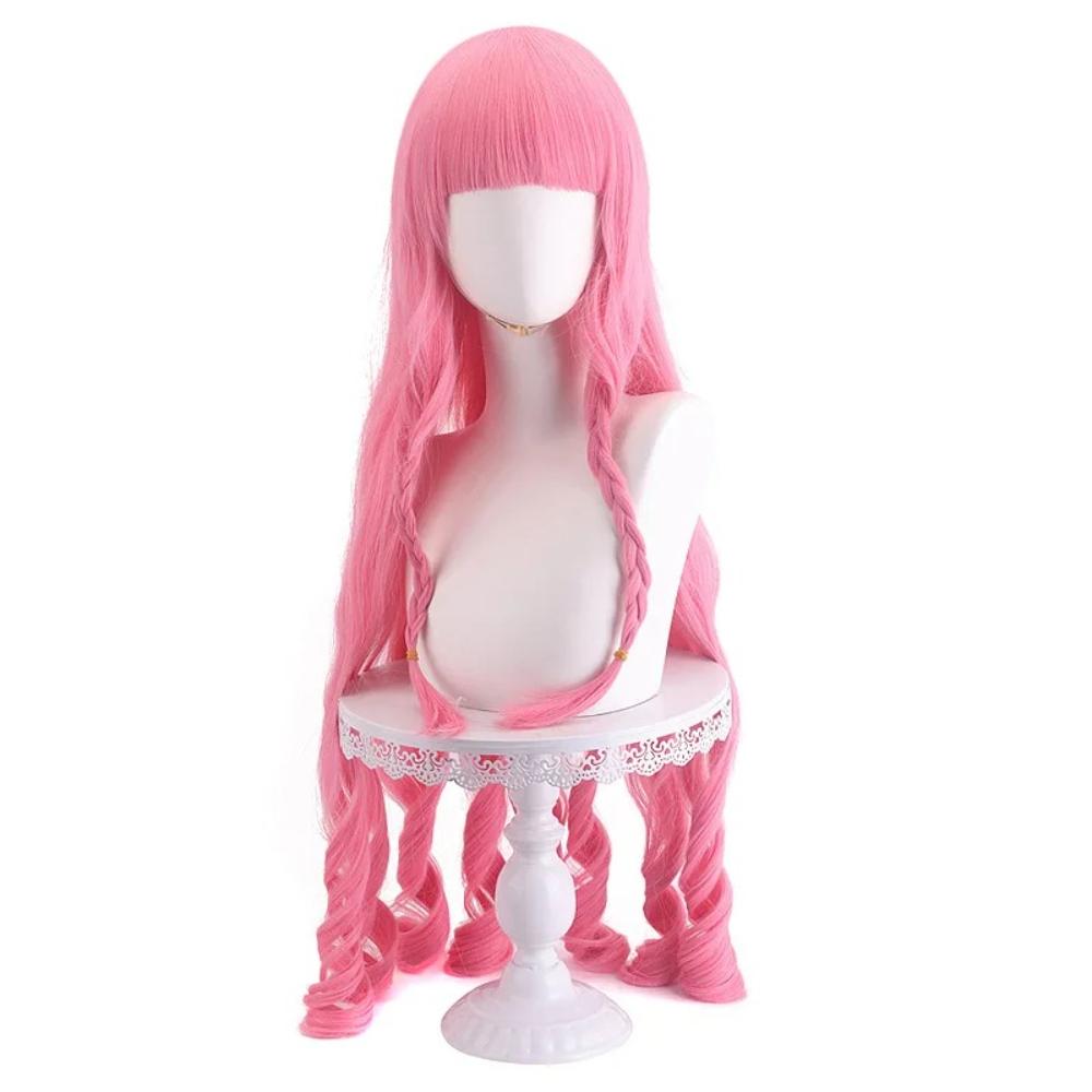 Long Pink Curly Synthetic Wig 90cm Anime Costume Party Heat Resistant Fiber Women Cosplay Hair Wigs