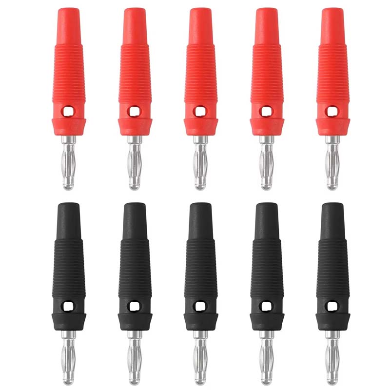 10Pcs 32A 4mm High Current Banana Plugs High Current Screw Type 4mm Banana Plugs Male Stackable Connector Speaker Cable Adapter