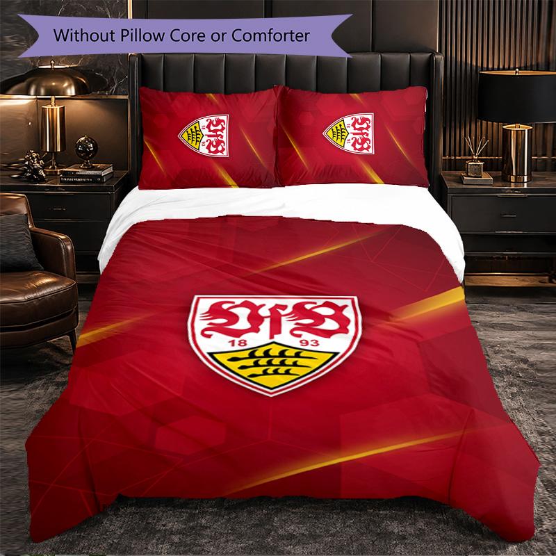 Biancheria da letto a tema VfB Stuttgart Set 3 Pezzi Copripiumino Biancheria da letto Decorativa per Camera Adolescenti Decorazione Casa