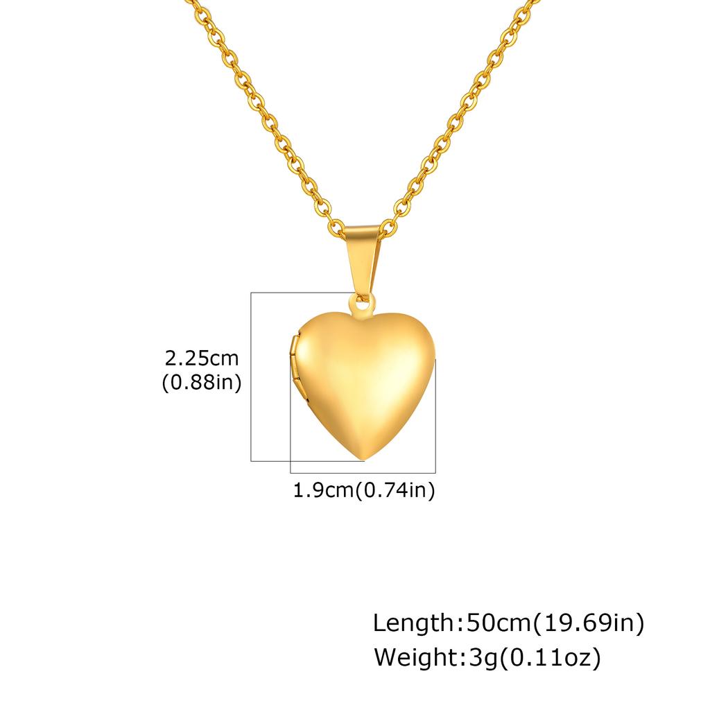Photos Customize Stainless Steel Pendant Necklace for Women, Gold Plated Heart Photo Locket Openable Necklace Jewelry Gift