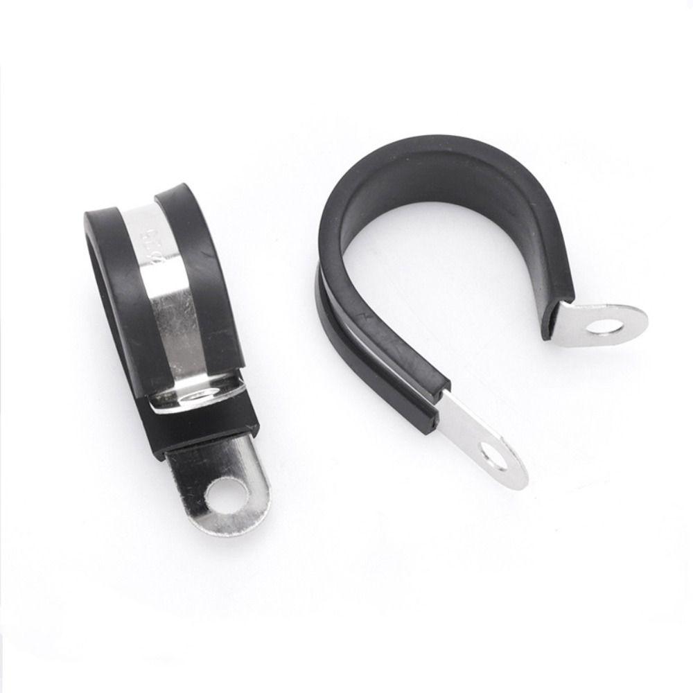 R-type Rubber Lined Clips Metal Pipe Mounting Fix Bracket  Hardware Electrical Fittings