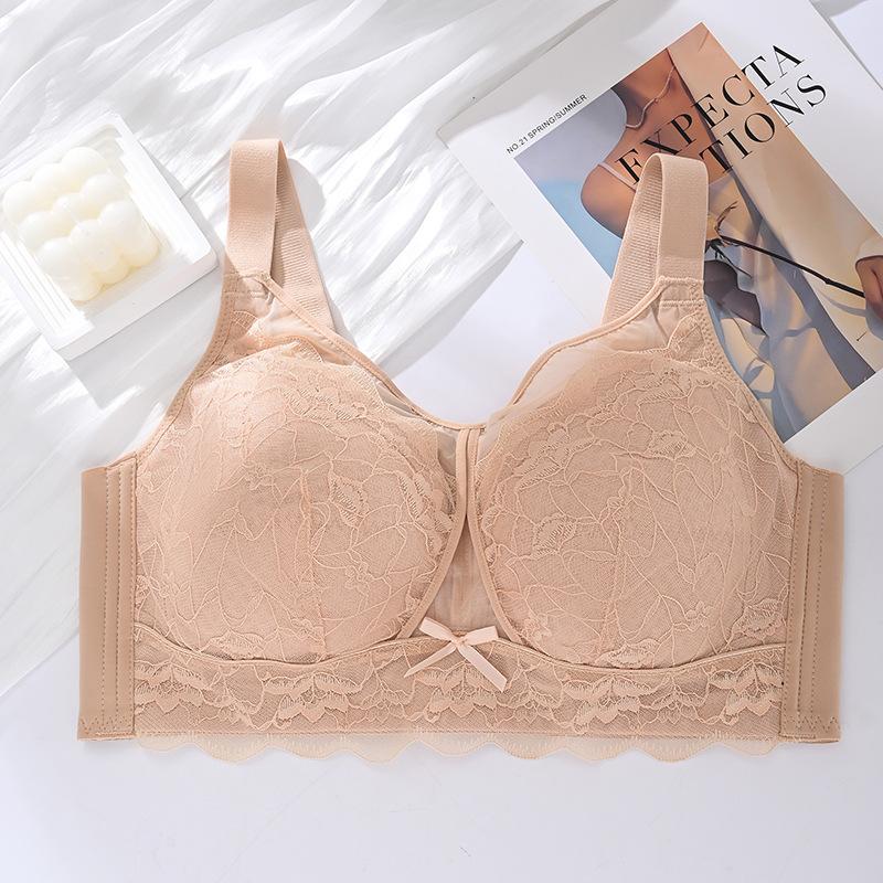 Large size lace ultra-thin steel-rimless bra cover, gather, close the secondary breasts, close the CD cup on the side, and the large chest is small 