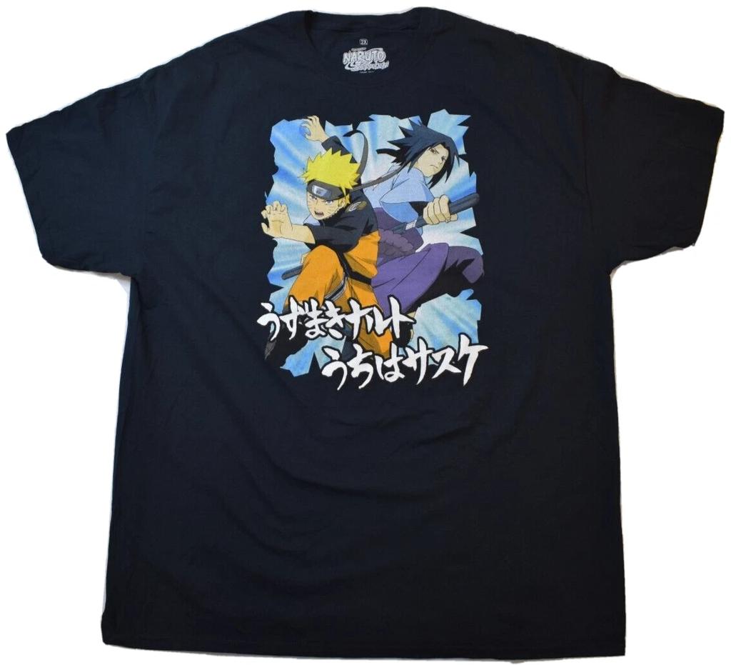 Ripple Junction Naruto Shippuden Mens Naruto Kanji Image Black Shirt New 2XL