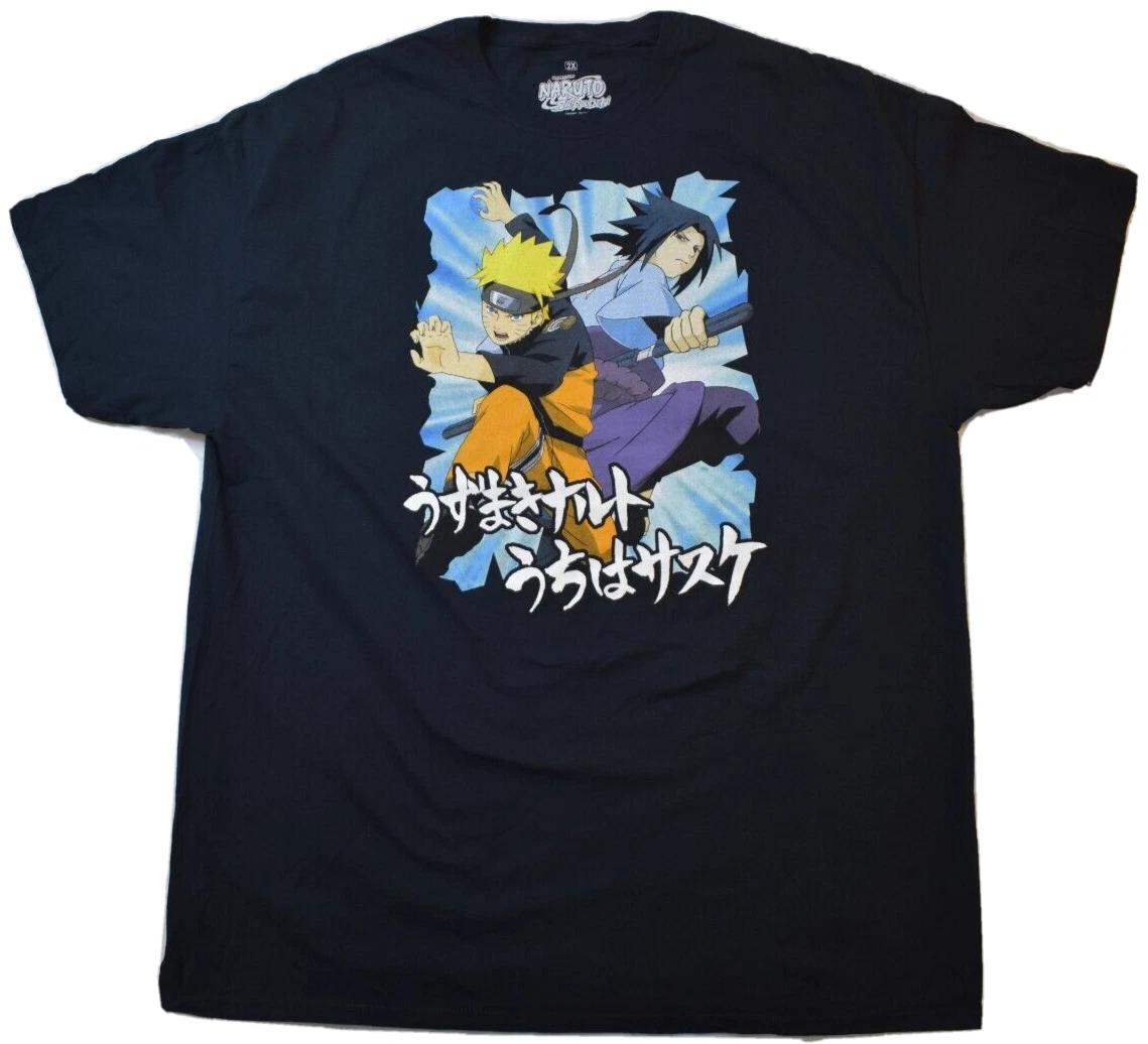 Ripple Junction Naruto Shippuden Mens Naruto Kanji Image Black Shirt New 2XL L