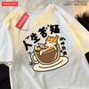Work Cartoon Cat Printed Summer Casual  Ladies Tees Hip Hop