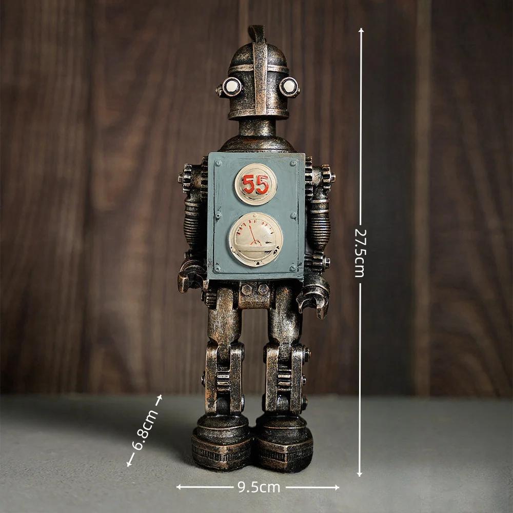 

Resin Steampunk Robot Figurine Miniature Model Ornaments Handicraft Collectibles Models Living Room Interior Tabletop Decoration синій