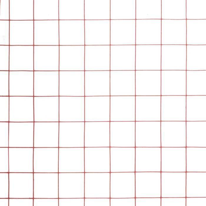 VidaXL Grillage Métal Acier Revêtement PVC 25x0,5 m Carré Rouge Clôture Jardin 143676