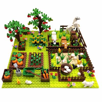 MOC Bauernhof Tiere Bäume Pflanzen Bausteine ​​für Kinder Kompatible klassische Ziegel Juguetes Bloques Grundplatte Spielzeug für Kinder