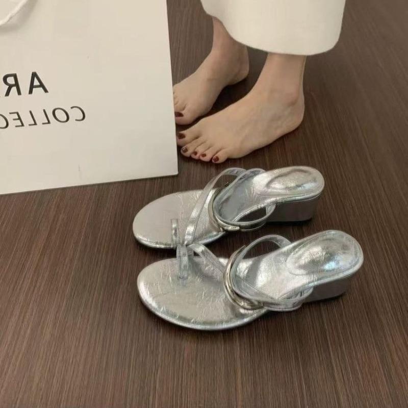 Fashion Women's High Heel Wedge Heel Sandals 2025 Summer Comfortable Mules Casual Cover Toe Wedge Outdoor Street Style Platform Slippers