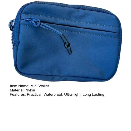 Portable Card Holder Mini Wallet Zipper Closure Multiple Compartments Waterproof Small Size Large Capacity Zip Keychain Pouch