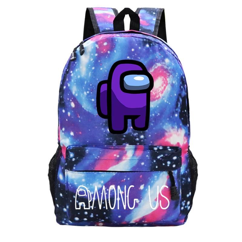 Among Us Game Merchandise Cartoon Print Student Bag + Oblique Span Bag + Shoulder Bag Combination