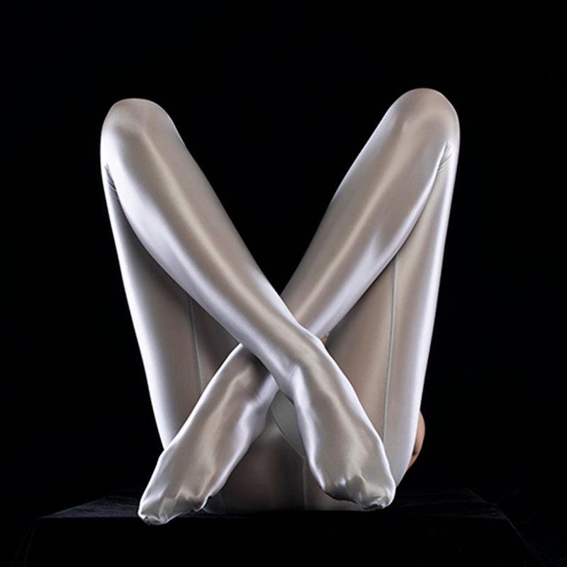 Shiny Silky Pantyhose D Thickened Opaque Sexy Skinny Socks Sexy Open Dance Yoga Socks
