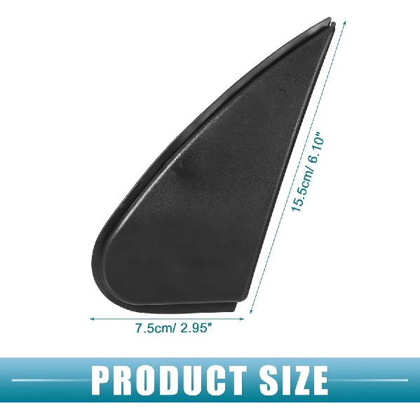 Front Left Door Mirror Corner Mudguard Triangle Cover No.6011802170 for Toyota Corolla 2014-2016 Plastic Black