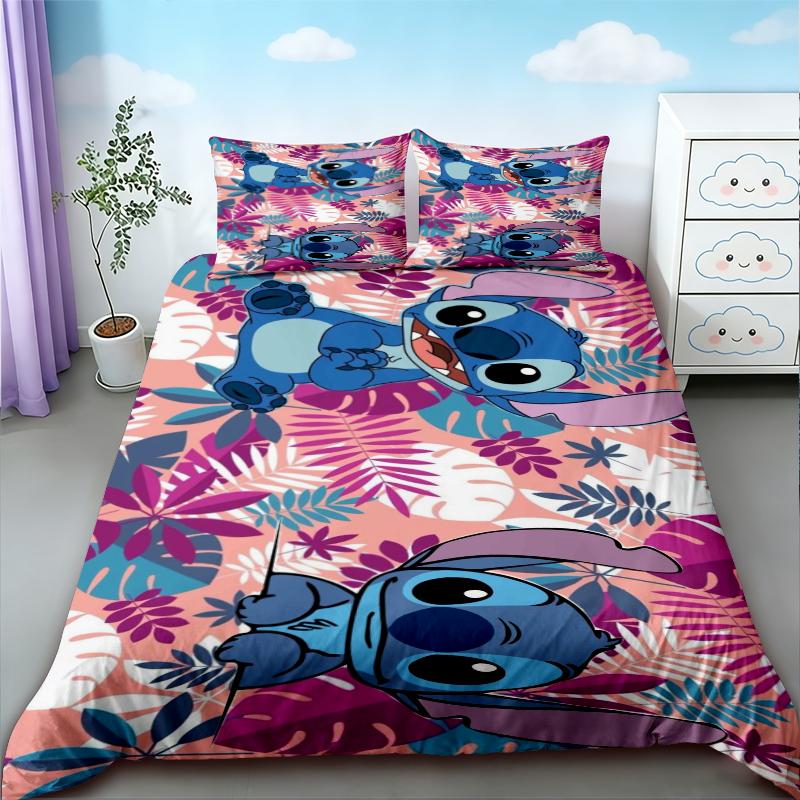 Stitch Kids Duvet Cover Set Cartoon Quilt Cover Bedding Set Queen King Full Size for Children Teens Bedroom Home Decor
