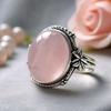 Niche Retro Design Oval Engraved Floral Ring Men and Women Personalized Trend Holiday Party Fashion Accessories Gifts