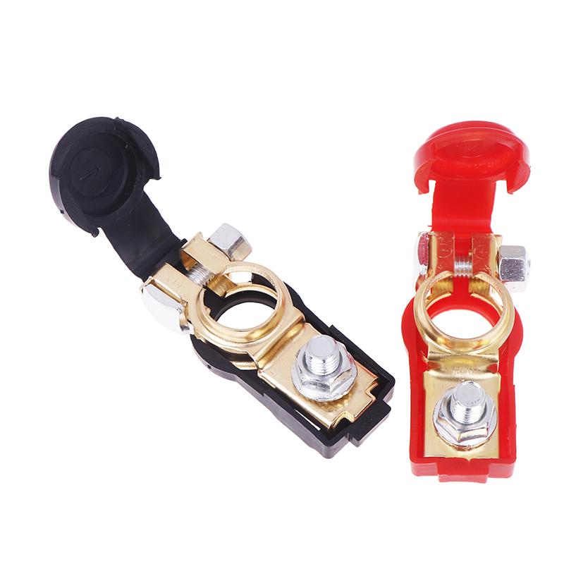 

2 шт. Клеммы аккумулятора Зажимы Отрицательный + Положительный Верхний вывод Для автомобиля Каравана Лодки Мотоцикла Быстросъемный Подъемный Разъем