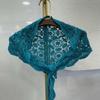 Ethnic Style Knitted Triangle Scarf White Fart Curtain All-match Crochet Flower Scarves  Female