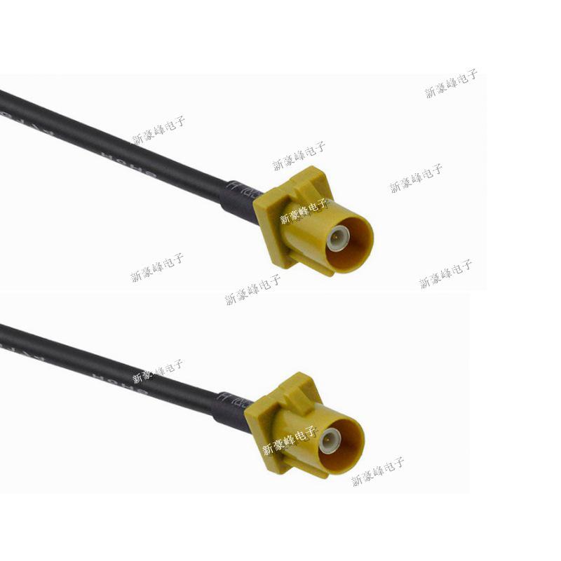 FAKRA Type K Yellow Male to SMB Right Angle GPS Antenna Connector for RG174 Cable