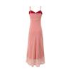 French Temperament Red Polka Dot Dress Women's Summer New Seaside Vacation Style Slim Fungus Edge Suspender Dress
