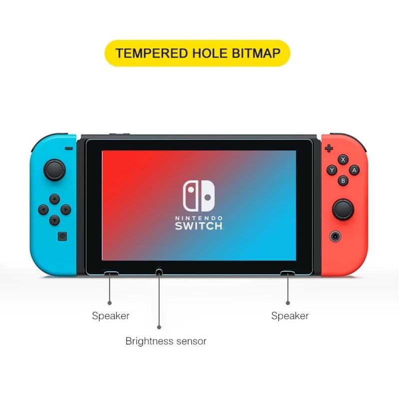 Clear Tempered Glass for Nintendo Switch Lite Screen Protector Compatible Nintendo Switch NS/OLED Transparent 9H Protective Film 5