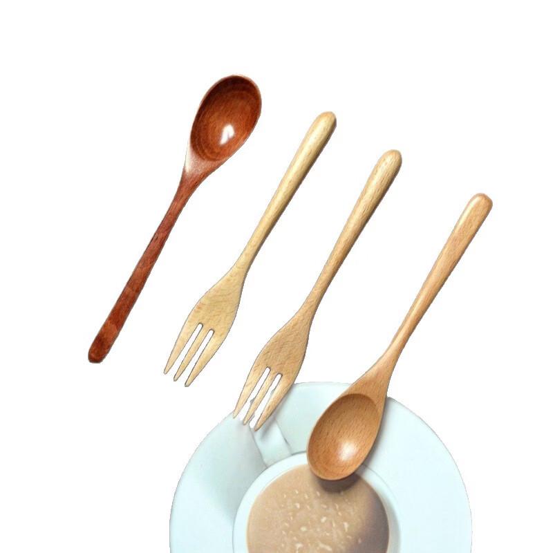 Ruhan Beechwood Fruit Fork and Dessert Spoon Set