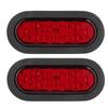 2pcs LED Marker Tail Light Waterproof Oval Red 12V Rear Turn Signal Stop Lamp for Truck Boat