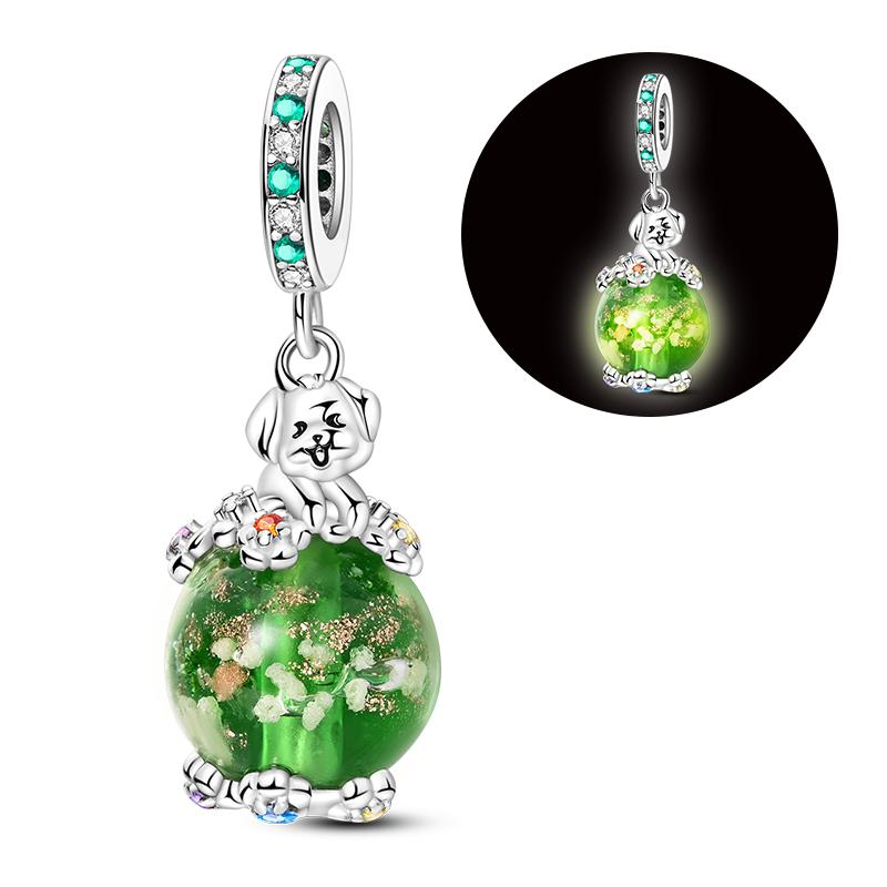 Copper Charms Luminous Beads Firefly Chameleon Fit Original Bracelet Pendant Diy For Woman Jewelry